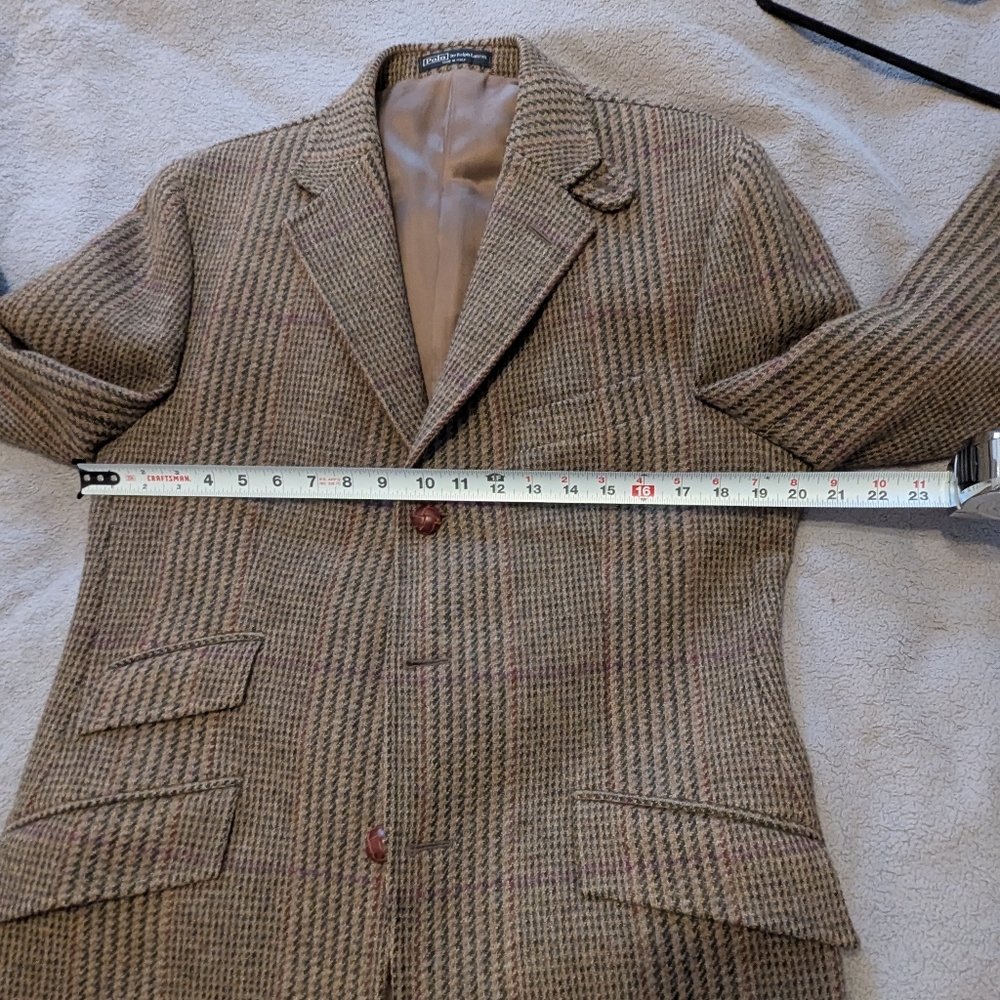 Ralph Lauren Brown Tan Sport Coat with Herringbone Pattern - Picture 13 of 15